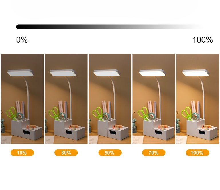 ORGANIZADOR DE ESCRITORIO CON LÁMPARA LED