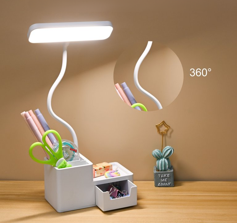ORGANIZADOR DE ESCRITORIO CON LÁMPARA LED