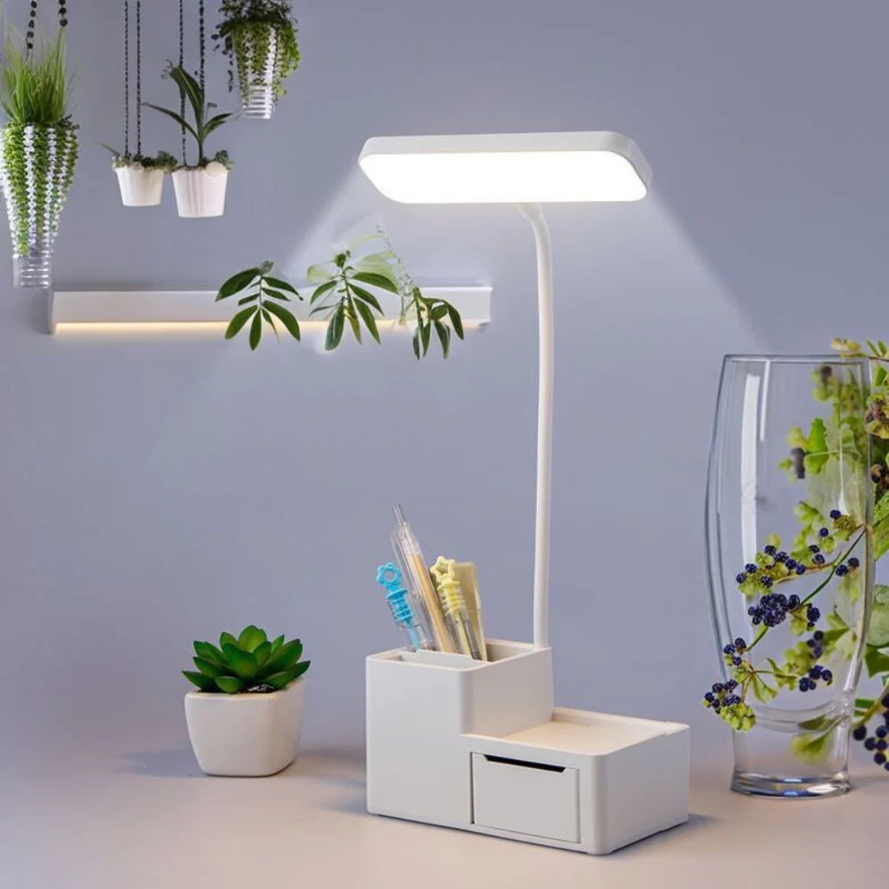 ORGANIZADOR DE ESCRITORIO CON LÁMPARA LED