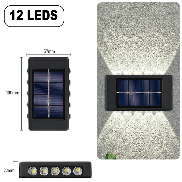 2 UNDS DE LAMPARAS SOLARES BIDIRECIONAL DE 12 LUCES