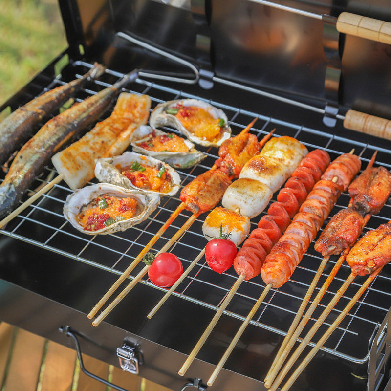 ASADOR PORTÁTIL PLEGABLE  CON UTENCILIOS DE COCINA