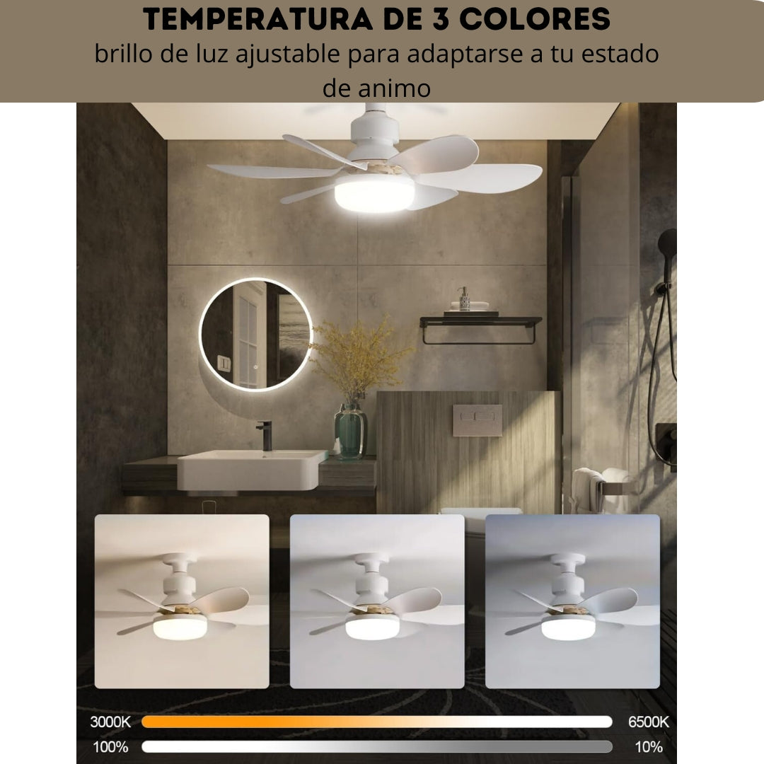 VENTILADOR Y LUZ LED A CONTROL REMOTO