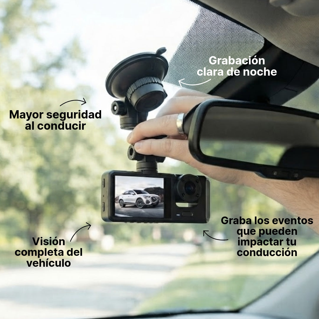 CAMARA TRIPLE LENTE PARA VEHICULO 1080P